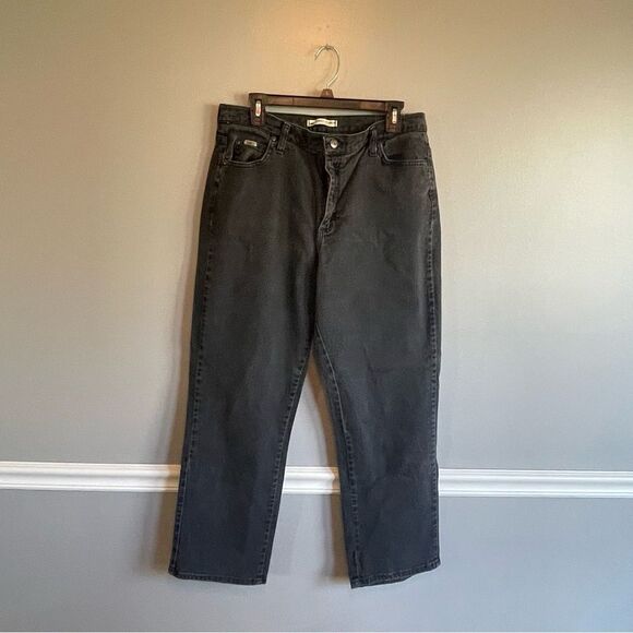 Lee Jeans Vintage Black Denim relaxed straight leg size 14 medium 90s Y2K - Picture 6 of 7